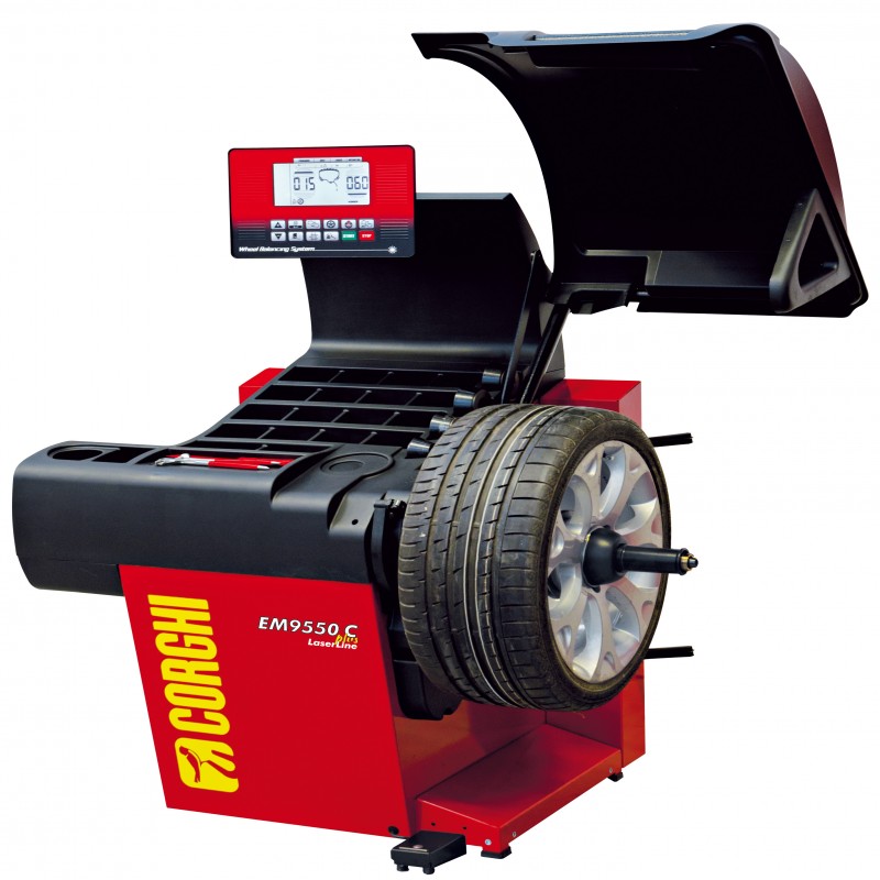 Máy cân bằng lốp xe con, hiển thị LED (Gồm laser vị trí và cảm biến đo độ rộng - màu đỏ)