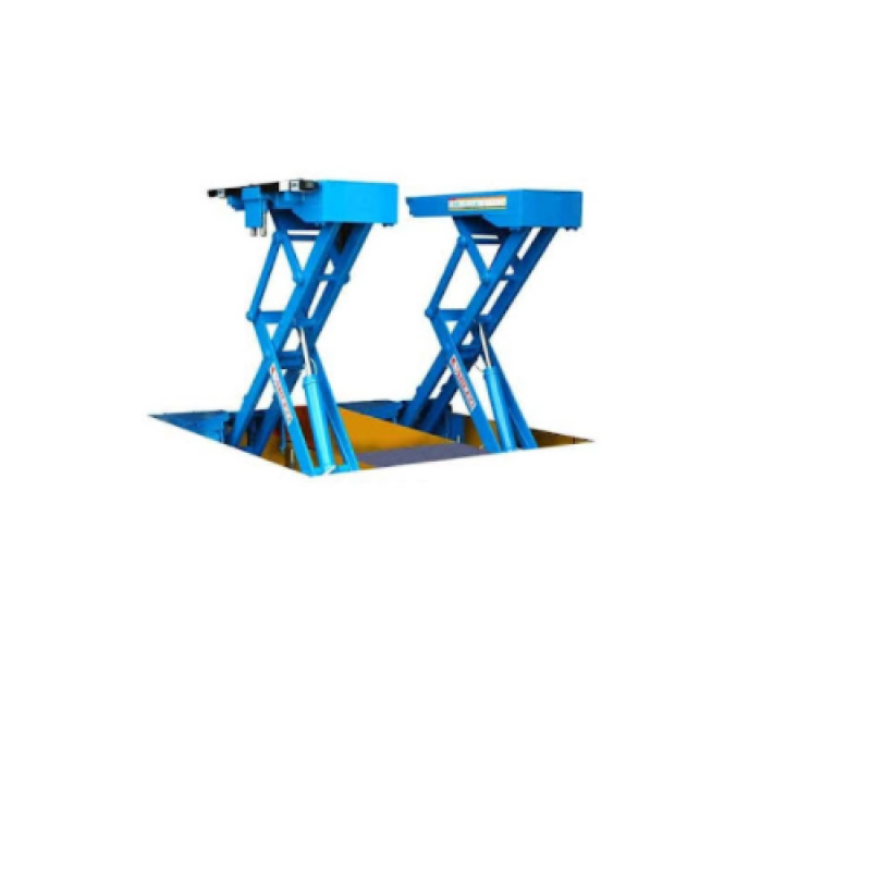 Cầu nâng cắt kéo nâng bụng 3.5 Tấn, Lắp chìm, Có tay nâng xe SUV (3 Pha, màu xám 7046)