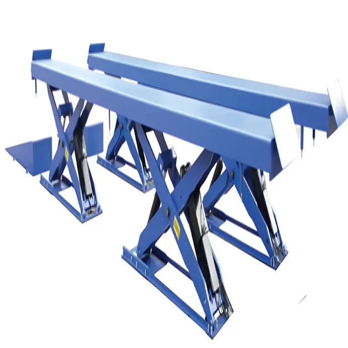 Cầu nâng cắt kéo nâng toàn xe 8 tấn, lắp chìm (3 pha, màu xanh RAL 3166)