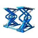 Cầu nâng cắt kéo nâng bụng 3.3 Tấn, Lắp chìm, Có tay nâng xe SUV (3 Pha, màu xanh)