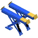 Cầu nâng cắt kéo kiểm tra góc đặt bánh xe 5.5 tấn, lắp chìm (3 pha, màu xanh RAL 3166, gồm đĩa lái).